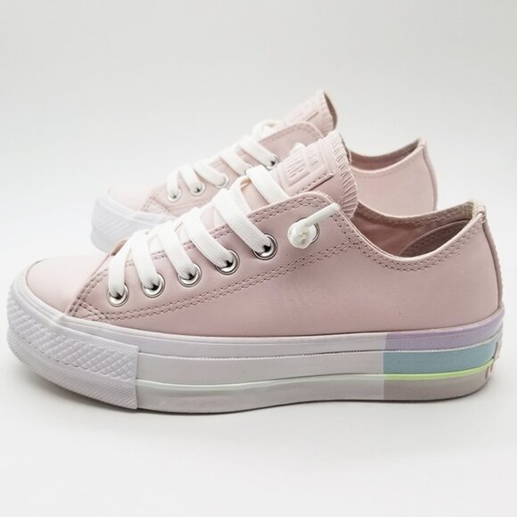 Converse Chuck Taylor All Star Lift Low Rainbow Platform Sneaker Pastel Pink 6 - Picture 7 of 16